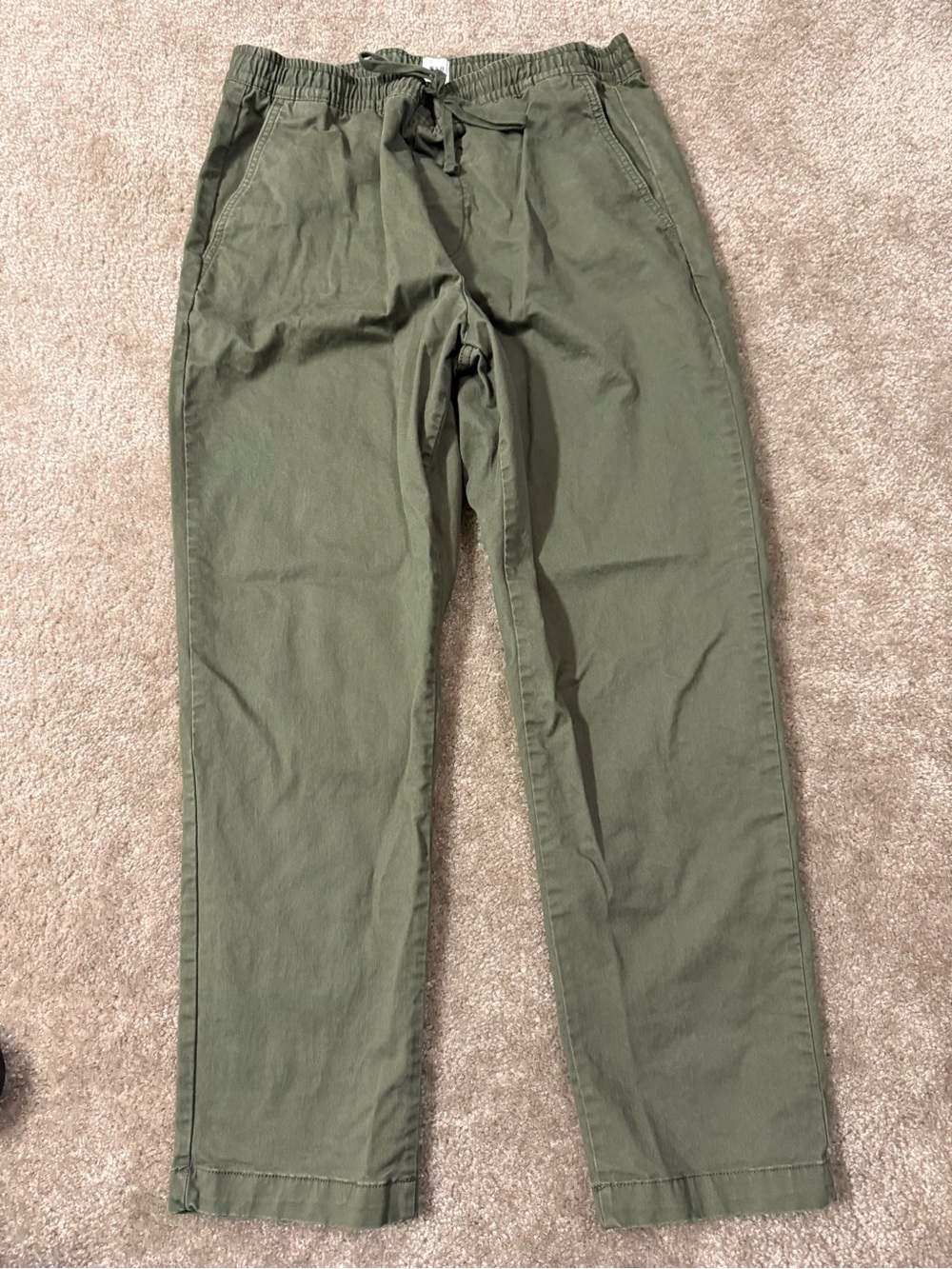 GAP Olive Green Straight-Leg Women's Pants adjustable waist Medium